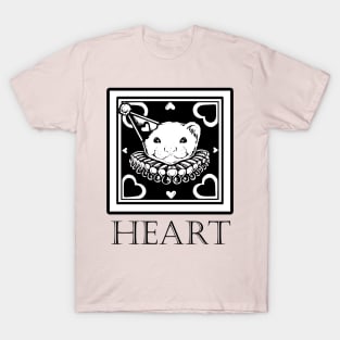 Love Ferret In White - Heart Quote - Black Outlined Version T-Shirt